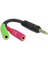 ADAPTER JACK STEREO MINI(M) 4PIN->JACK MINI(F)x2 12CM DELOCK - po testach - nr 23