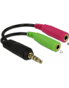 ADAPTER JACK STEREO MINI(M) 4PIN->JACK MINI(F)x2 12CM DELOCK - po testach - nr 25