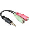 ADAPTER JACK STEREO MINI(M) 4PIN->JACK MINI(F)x2 12CM DELOCK - po testach - nr 26