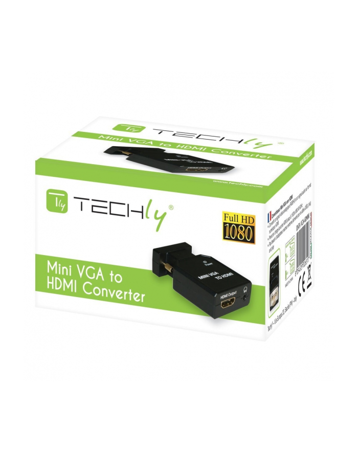 Adapter Techly VGA+Audio Jack 3,5mm na HDMI 1080p IDATA VGA-HDMINI główny