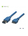 Kabel USB Techly USB 3.0 A-MicroB M/M 2m, niebieski ICOC MUSB3-A-020 - nr 1