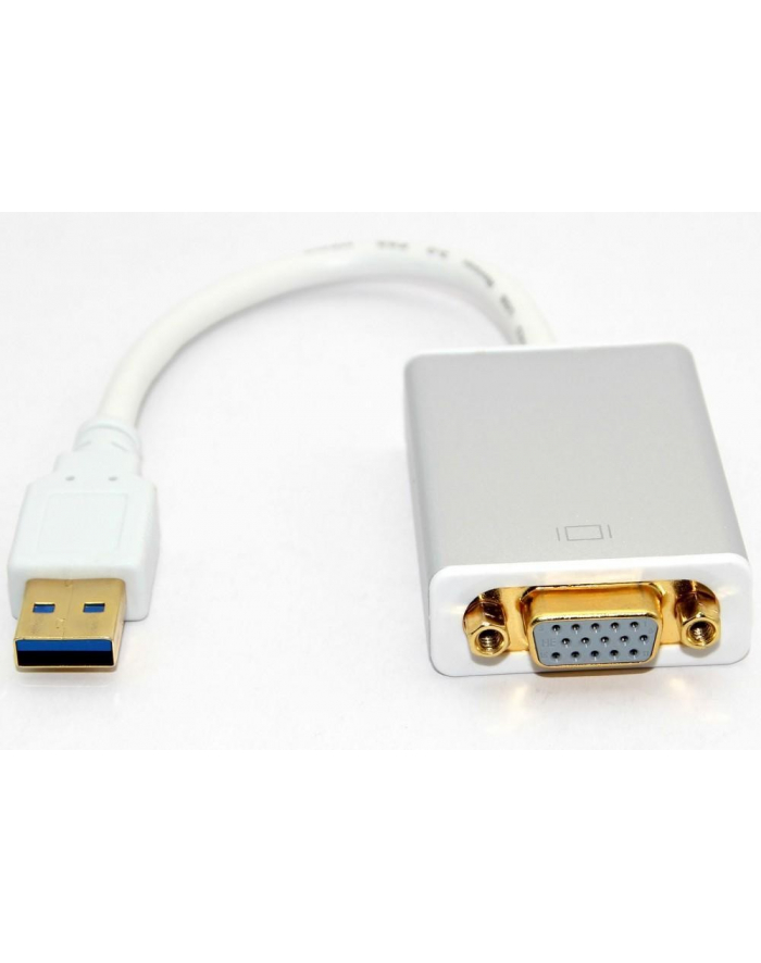 Kabel adapter Techly USB 3.0 na VGA, biały główny
