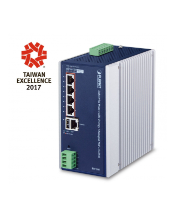 PLANET 4Port PoE+ mgd Ethernet Switch Industrial Renewable Energy 4-Port 10/100/1000T 802.3at PoE+ Managed Ethernet Switch nr 1