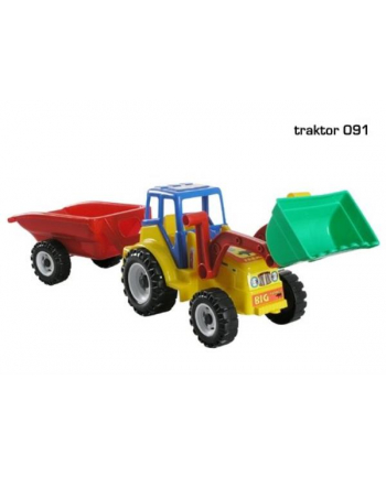 Traktor z łyżką i przyczepą z klockami. CHOIŃSKI