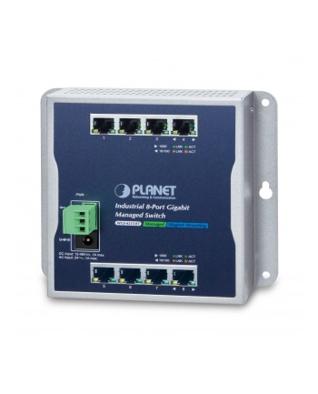 8-Port Wall-mt Managed Switch PLANET Industrial 8-Port 10/100/1000T Wall-mount Managed Switch, (-40~75 degrees C)