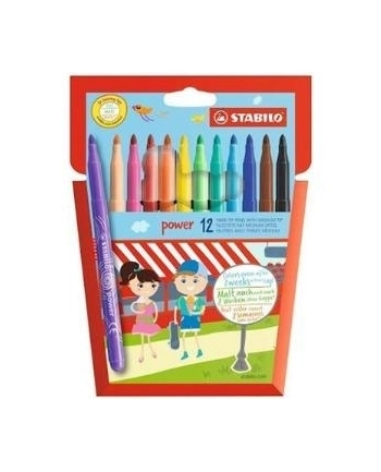 Flamastry 12kol.STABILO POWER 28012
