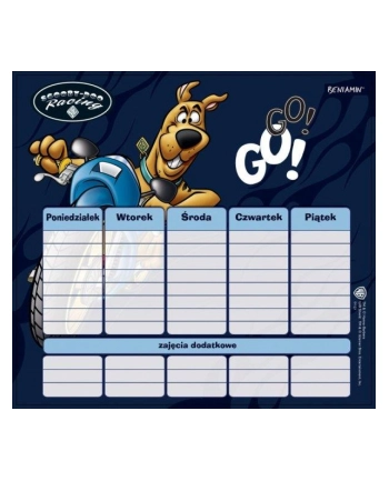Plan lekcji naklejka Scooby Doo 2wz p25. BENIAMIN