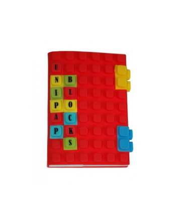 Notes silikonowy A6 100k # czerwony Blocks. MAJEWSKI