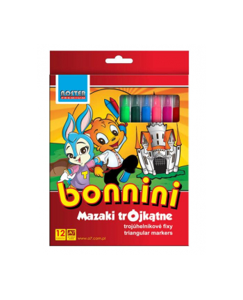 Flamastry 12kol trójkątne Noster Bonnini.