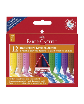 Kredki trójkątne Jumbo Grip wymazywalne Faber