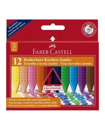 Kredki trójkątne Jumbo Grip wymazywalne Faber