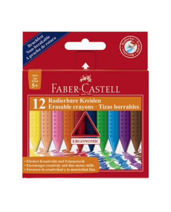 Kredki 12kol trójkątne wymazywalne Faber