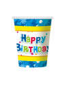 Kubeczki papierowe "Happy Birthday niebieskie" 270ml 6szt PF-KHBN - nr 1