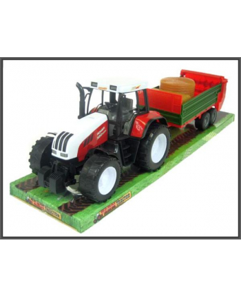 Traktor z przyczepą pod kloszem.  3089   HIPO