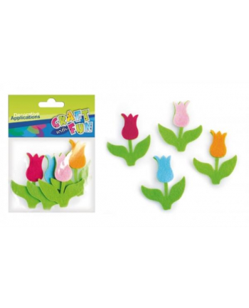 Ozdoba filcowe tulipany op4szt Craft with Fun