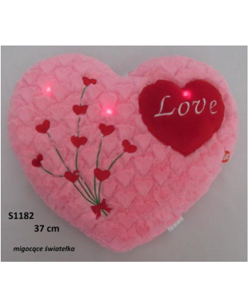Serce róż migotka 37cm 137180
