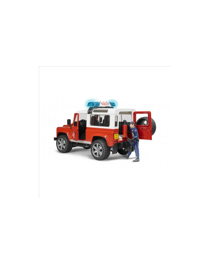 Land Rover Defender Straż Pożarna z figurką (02802) 02596 BRUDER główny