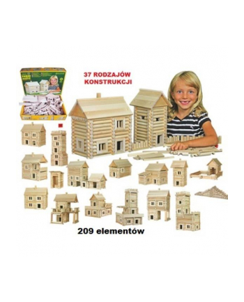 PROMO Domki 2 z płotem 209el drewniane do sklejania w pud.