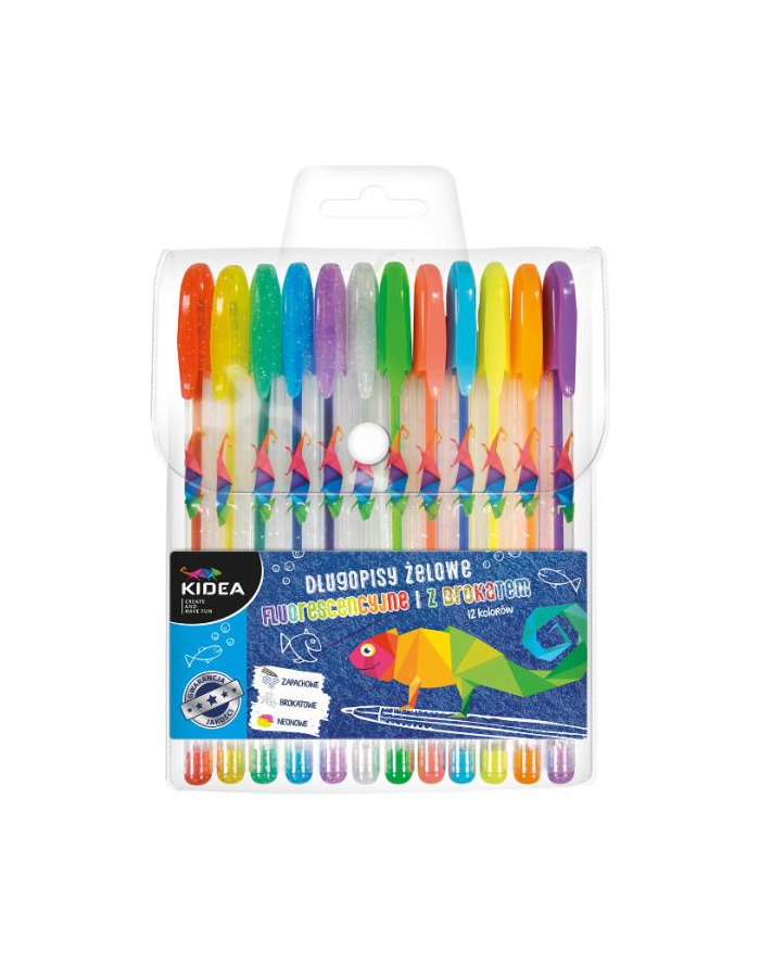 Długopisy żelowe 12 kolorów KIDEA DERFORM główny