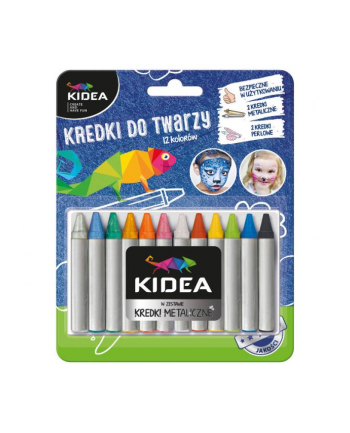 Kredki do twarzy 12kol x 2,5g Kidea blister DERFORM