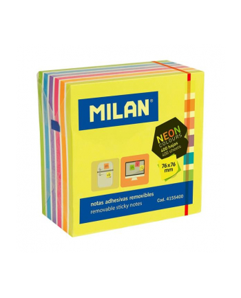 Karteczki neon mix kostka 76x76 400szt MILAN