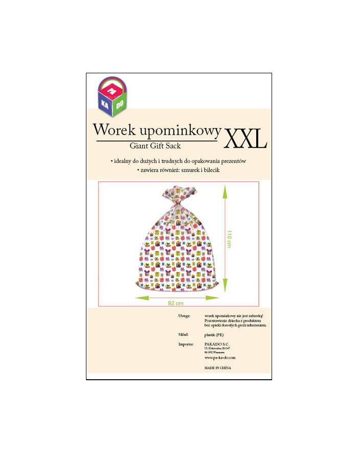 Worek upominkowy Boxes XXL PAKADO główny