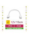 Whitenergy Złączka do taśm LED z kablem | RGB | dwustronna | IP20 | biała | 2 szt | 2 x 4 pin męski | 15 cm - nr 8