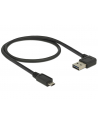 Delock Kabel USB Micro AM-BM 2.0 0.5m Czarny Kątowy Lewo/Prawo Dual Easy-USB - nr 5