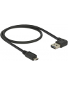 Delock Kabel USB Micro AM-BM 2.0 0.5m Czarny Kątowy Lewo/Prawo Dual Easy-USB - nr 8