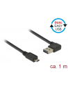 Delock Kabel USB Micro AM-BM 2.0 1m Czarny Kątowy Lewo/Prawo USB-A Dual Easy-USB - nr 13