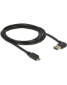 Delock Kabel USB Micro AM-BM 2.0 2m Czarny Kątowy Lewo/Prawo USB-A Dual Easy-USB - nr 6