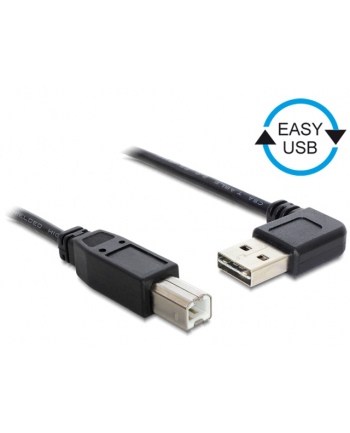 Delock Kabel USB AM-BM 2.0 0.5m Czarny Kątowy Lewo/Prawo USB-A Easy-USB