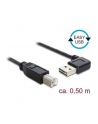 Delock Kabel USB AM-BM 2.0 0.5m Czarny Kątowy Lewo/Prawo USB-A Easy-USB - nr 4