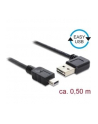Delock Kabel USB Mini AM-BM 2.0 0.5m Czarny Kątowy Lewo/Prawo USB-A Easy-USB - nr 4