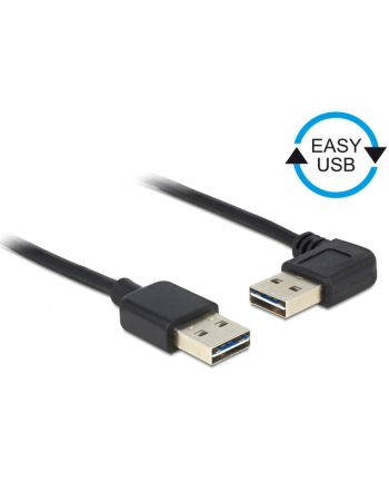 Delock Kabel USB AM-AM 2.0 0.5m Czarny Kątowy Lewo/Prawo USB-A Easy-USB