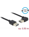Delock Kabel USB AM-AM 2.0 0.5m Czarny Kątowy Lewo/Prawo USB-A Easy-USB - nr 5