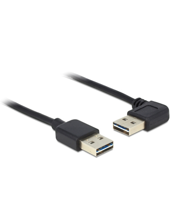 Delock Kabel USB AM-AM 2.0 0.5m Czarny Kątowy Lewo/Prawo USB-A Easy-USB