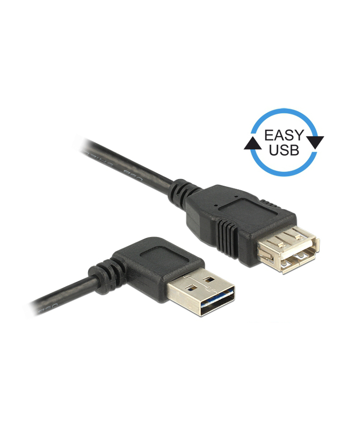 Delock Kabel USB AM-AF 2.0 0.5m Black Angled Left/Right USB-A Easy-USB główny