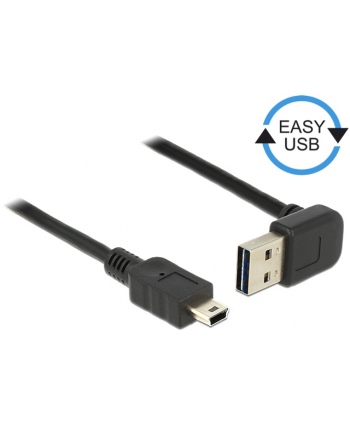 Delock Kabel USB Mini AM-BM 2.0 0.5m Czarny Kątowy Góra/Dół USB-A Easy-USB
