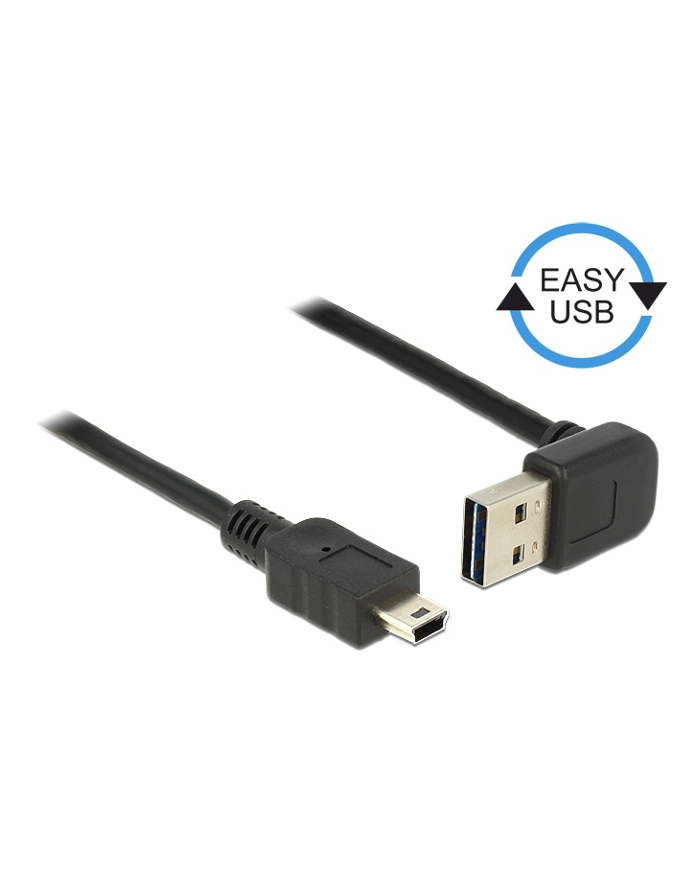 Delock Kabel USB Mini AM-BM 2.0 0.5m Czarny Kątowy Góra/Dół USB-A Easy-USB główny