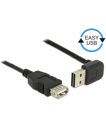 Delock Kabel USB AM-AF 2.0 0.5m Czarny Kątowy Góra/Dół USB-A Easy-USB