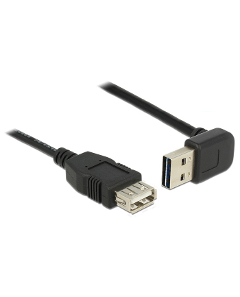 Delock Kabel USB AM-AF 2.0 0.5m Czarny Kątowy Góra/Dół USB-A Easy-USB