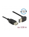 Delock Kabel USB AM-AF 2.0 0.5m Czarny Kątowy Góra/Dół USB-A Easy-USB - nr 5