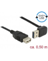 Delock Kabel USB AM-AF 2.0 0.5m Czarny Kątowy Góra/Dół USB-A Easy-USB - nr 6