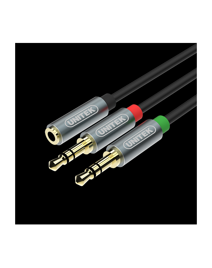 Unitek KABEL MiniJack 3,5mm(F) -2x 3,5mm (M), Y-C957ABK główny