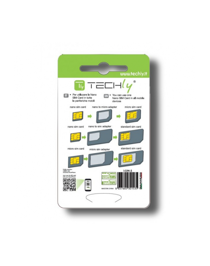 Techly Adapter karty SIM (nano, micro) + kluczyk główny