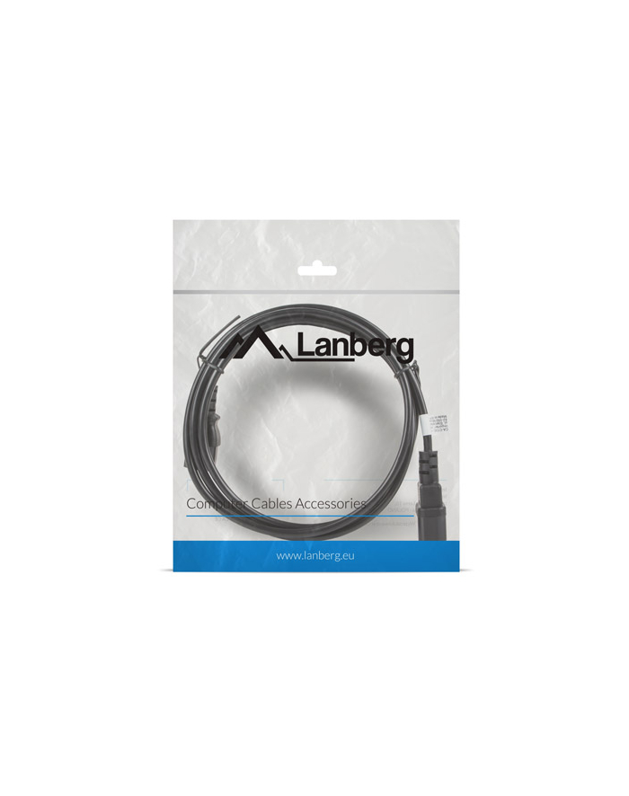 LANBERG Przedłużacz kabla zasilającego IEC 320 C13 - C14 VDE 1.8M czarny (Grubość żyły: 0.75mm) główny