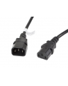LANBERG Przedłużacz kabla zasilającego IEC 320 C13 - C14 VDE 3M czarny - nr 10