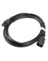 LANBERG Przedłużacz kabla zasilającego IEC 320 C13 - C14 VDE 3M czarny - nr 11