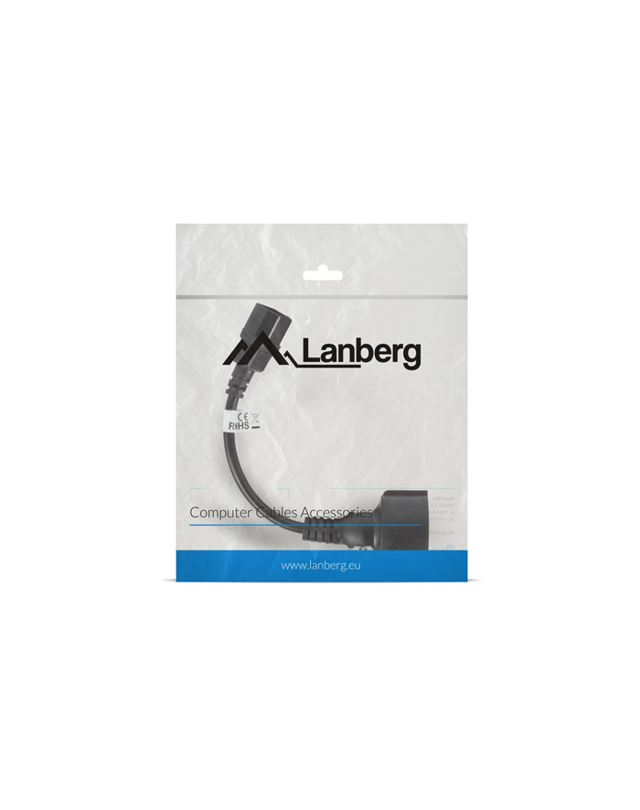 LANBERG Przedłużacz kabla zasilającego IEC 320 C14 - Schuko 20cm czarny główny